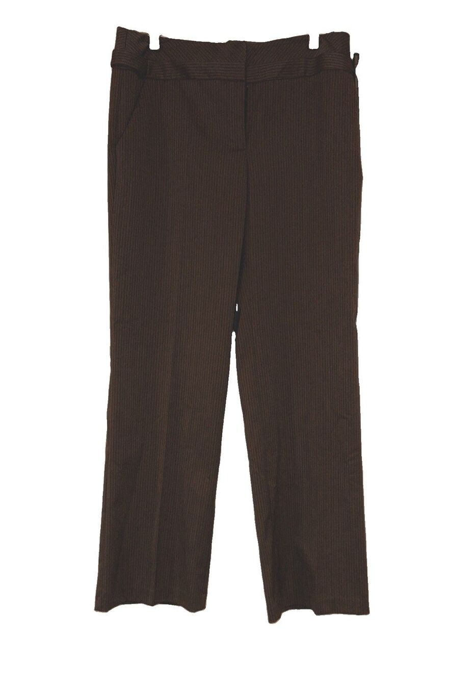AGB Petite NWT Women’s Brown Pinstripe Wide leg Dress Pants Size 8P